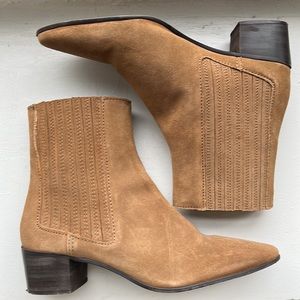 Zara Faux Suede/Vegan Suede Ankle Boots